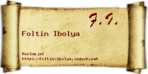 Foltin Ibolya névjegykártya