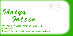 ibolya foltin business card